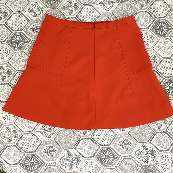 J. Crew Orange Flare Mini Skirt - Picture 2 of 7